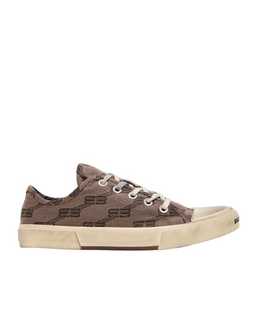 Balenciaga Brown Lace-Up Low-Top Sneakers