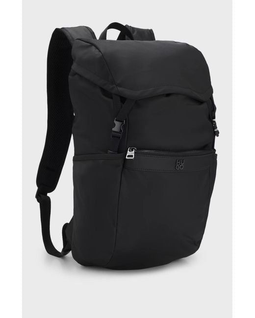 Boss Black Buckle-Detail Backpack Bag for men
