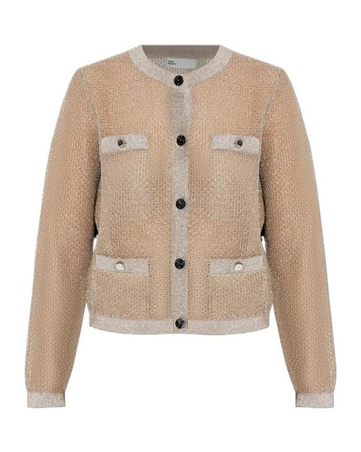 Tory Burch Natural Kendra Mesh Cardigan