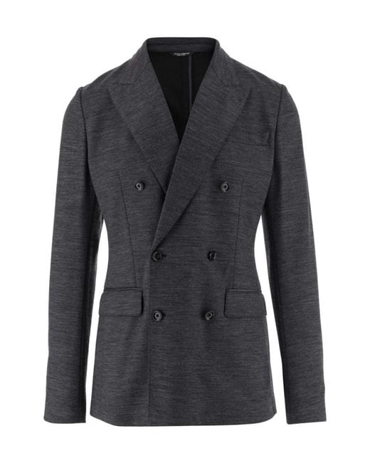 Dolce & Gabbana Blue Double-Breasted Jacket for men