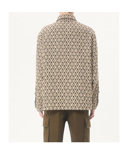 Valentino Brown Toute La V Jacquard Jacket for men