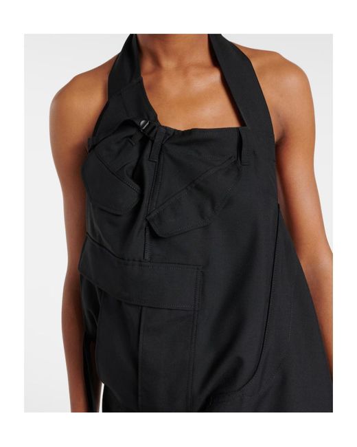 Junya Watanabe Black Halter Neck Midi Dress