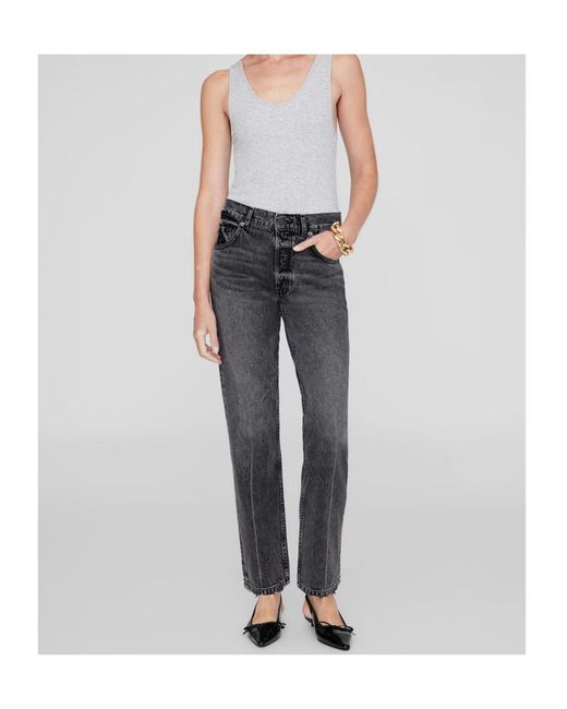 Anine Bing Gray Belt Loop Jeans