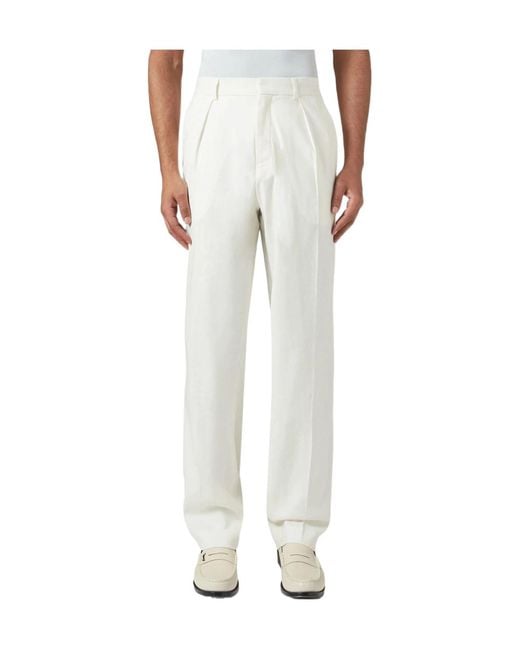 Casablanca White Pleated Pocketed Tailored Trousers for men