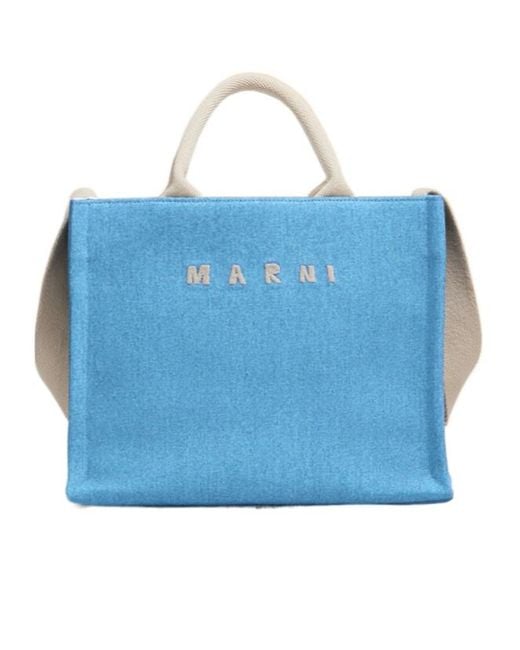 Marni Blue Denim Tote Small Bag