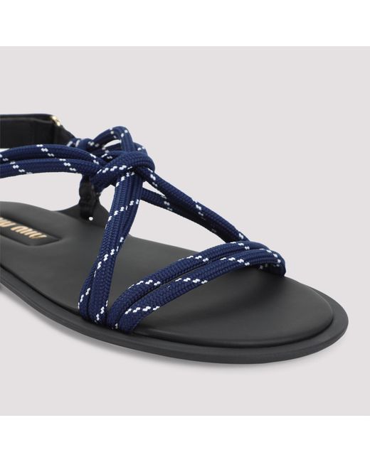 Miu Miu Blue Riviere Cord And Leather Sandals