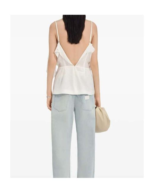 MM6 by Maison Margiela White Thin-Strapped Tank Top