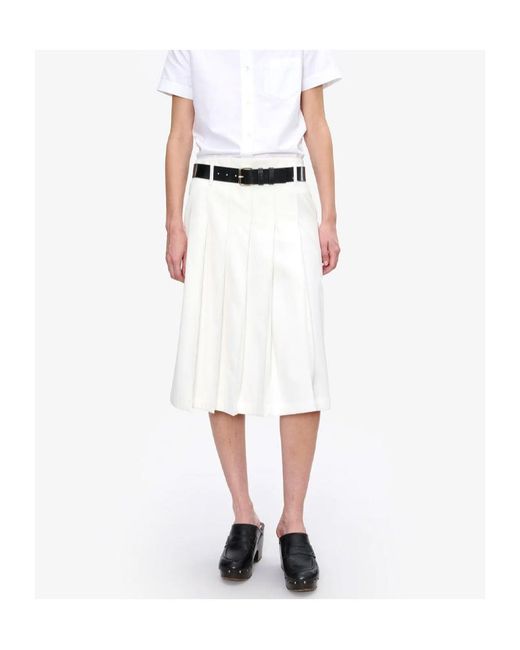 A.P.C. White Pleated Mini Skirt