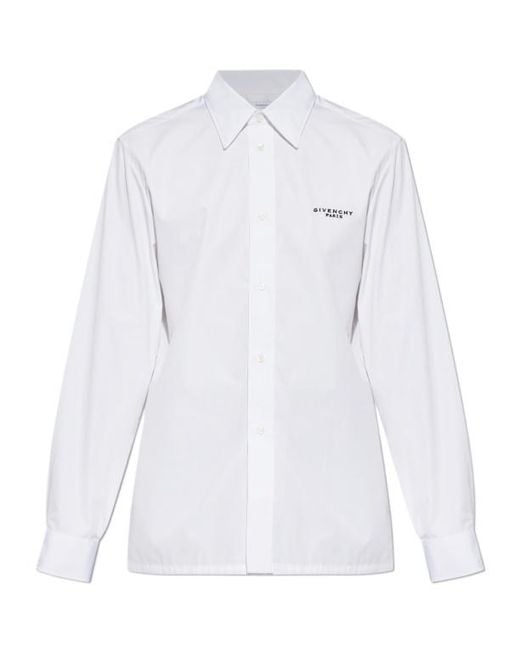 Givenchy White Logo-Print Shirt for men
