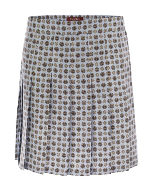 Max Mara Gray Studio Madison Pleated Skirt