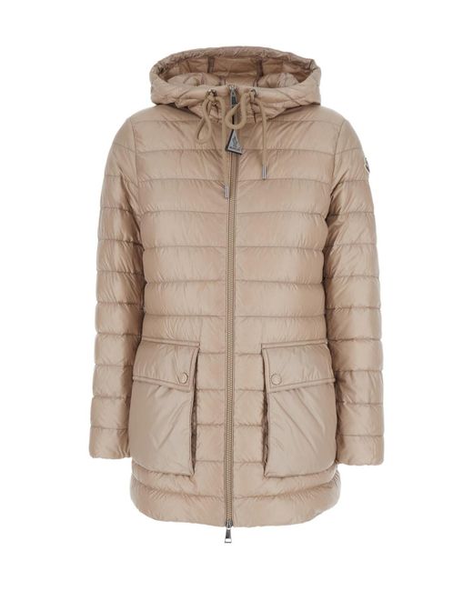 Moncler Natural Jasmin Zip-Up Quilted Jacket