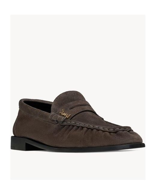 Saint Laurent Brown Le Loafer Penny Slippers for men