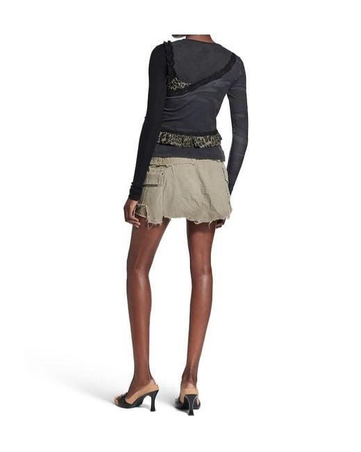Balenciaga Black Layered Asymmetric Top