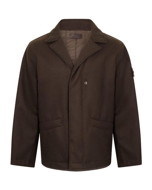 Stone Island Brown Ghost Wool Blazer for men