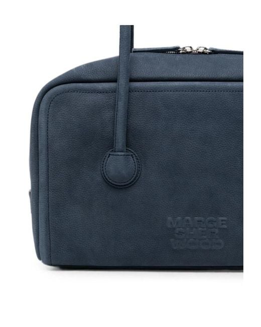 MARGE SHERWOOD Blue Zippered Shoulder Bag