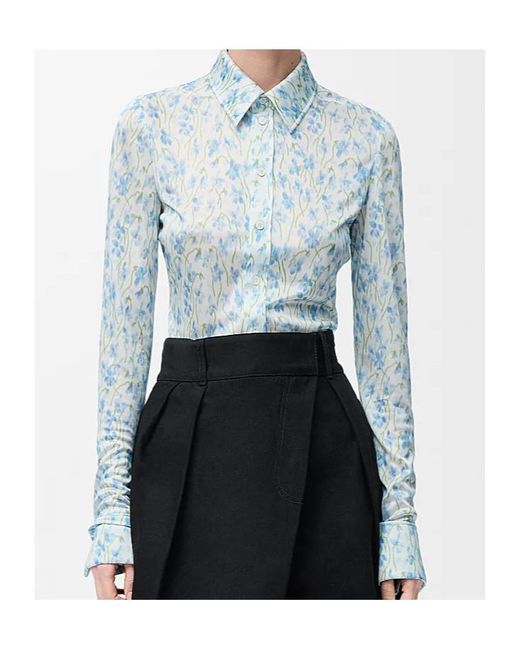 Loewe Blue Satin Jersey Shirt