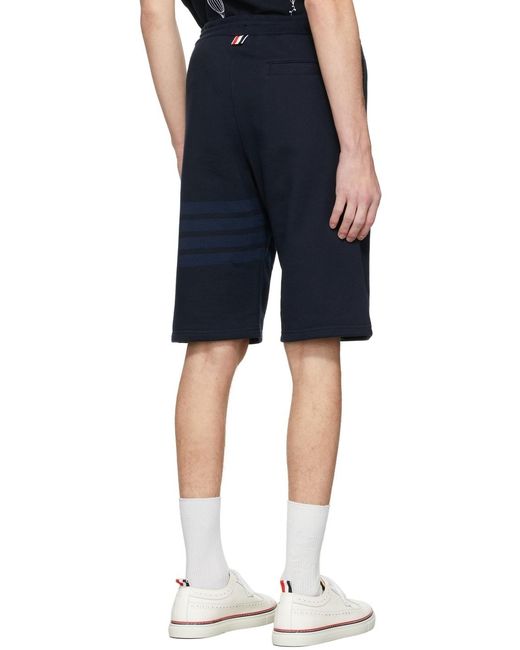 Thom Browne Blue Bar Track Shorts for men