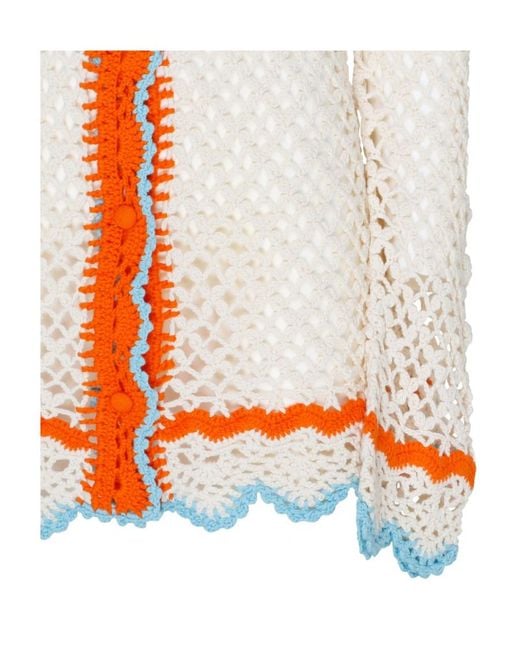 Sportmax White Crochet Effect Knitted Shirt
