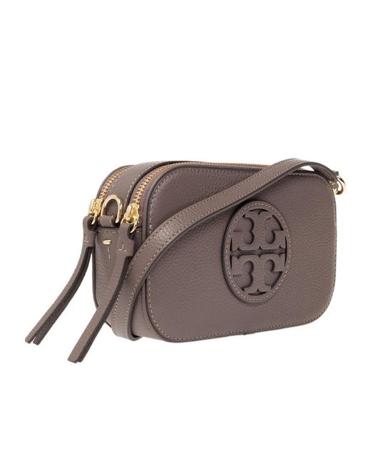 Tory Burch Brown Miller Zipped Mini Camera Bag