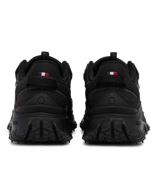 Moncler Black Lace-Up Platform Sneakers