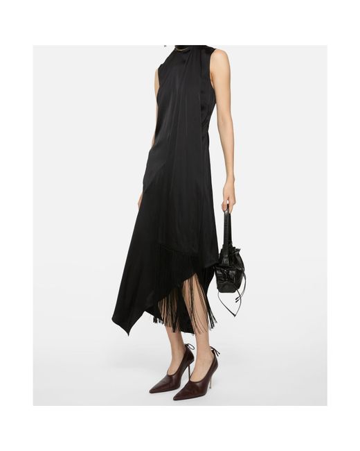 Acne Black Stretch Twill Minidress