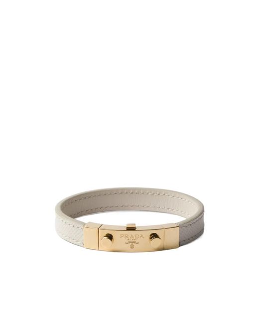 Prada White Logo Bracelet