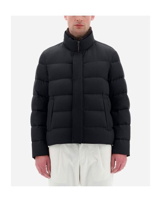 Herno Blue High-Neck Padded Coat for men