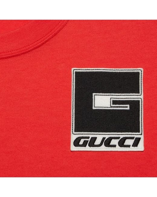 Gucci Red Logo Emblems T-Shirt for men