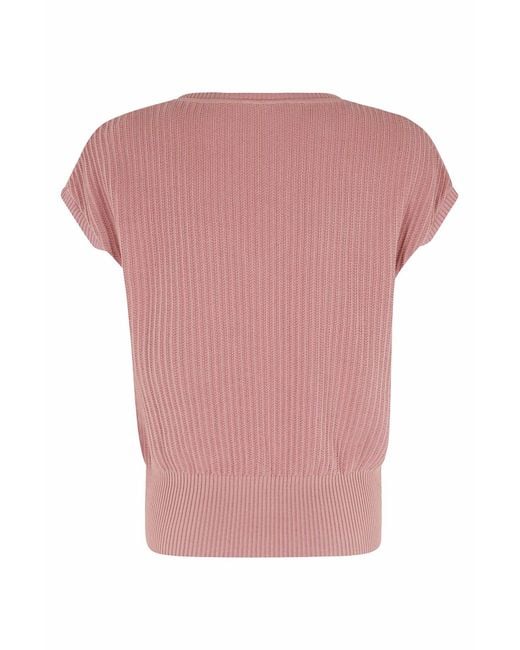 Eleventy Pink Sleeveless V-Neck Top