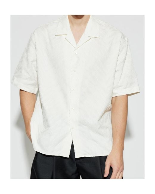 KENZO White Button-Up Short-Sleeved Shirt for men