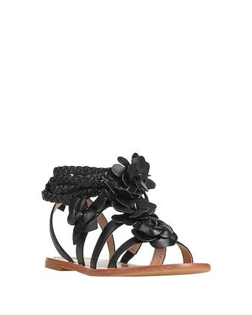 Tory Burch Black Appliquéd Sandals