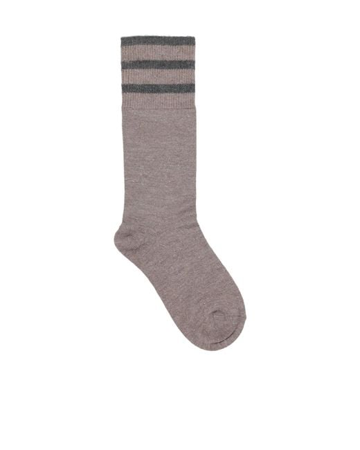 Brunello Cucinelli Gray Striped Stockings