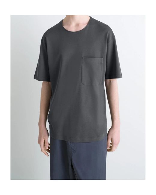Lemaire Gray Chest Pocket Short-Sleeved T-Shirt for men