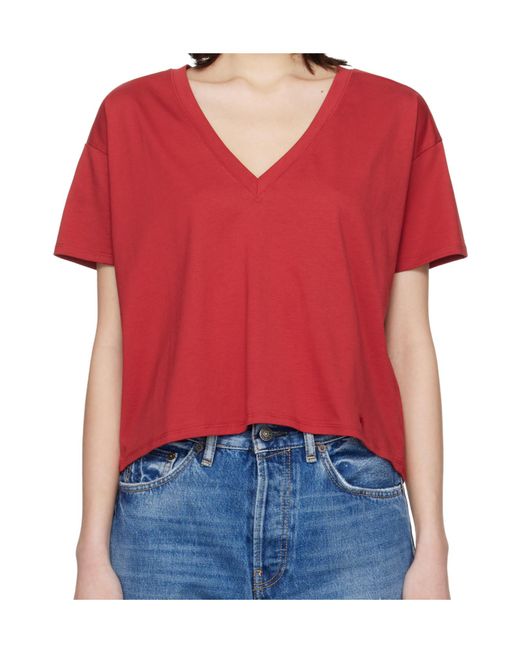 Loulou de Saison Red Faaa Lds V Neck T-Shirt