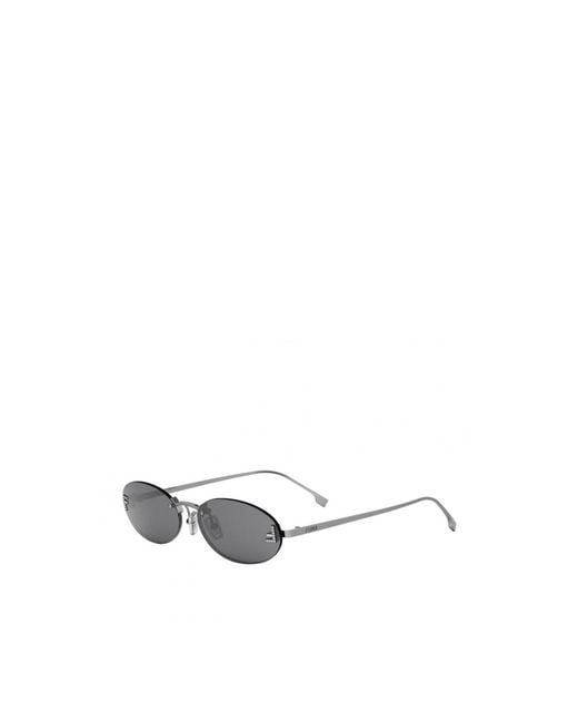 Fendi White Framelless Elliptical Sunglasses
