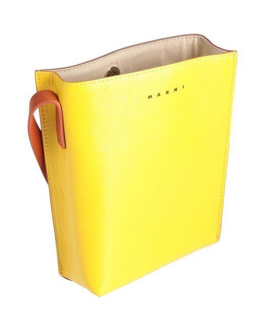 Marni Yellow Two Tone Cross-Body Bags