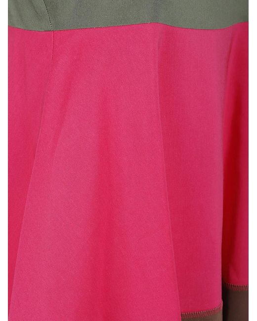 Marni Pink Colorblock Empire Midi Dress