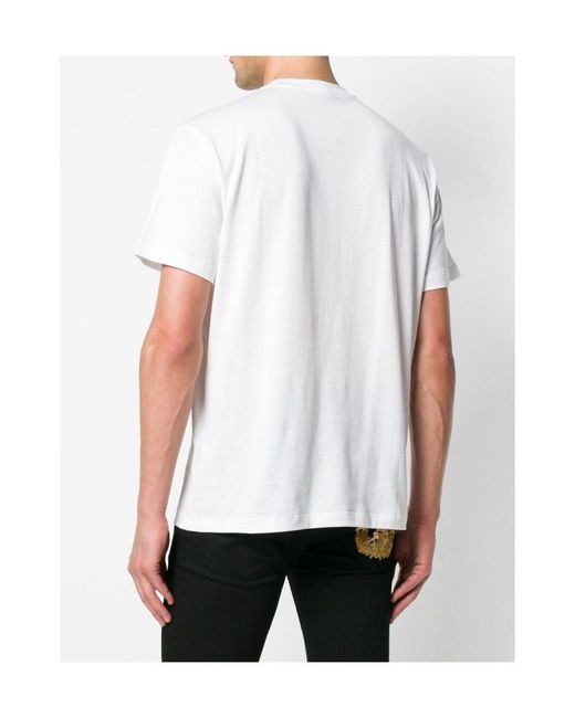 Versace White Pattern Printed Short-Sleeved T-Shirt for men