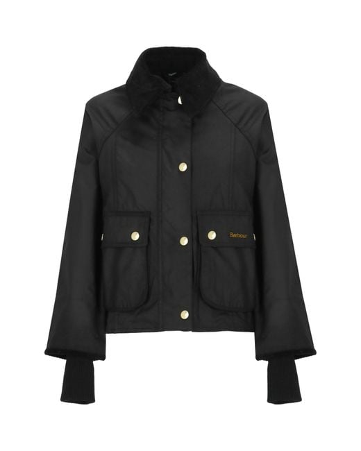 Barbour Black Cropped Beadnell Waxed Jacket