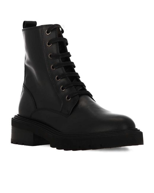 Via Roma 15 Black Lace-Up Boots