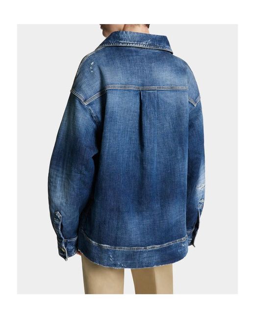 DSquared² Blue Distressed Denim Top