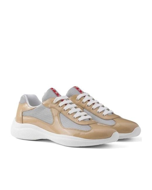 Prada White America's Cup Leather Sneakers for men