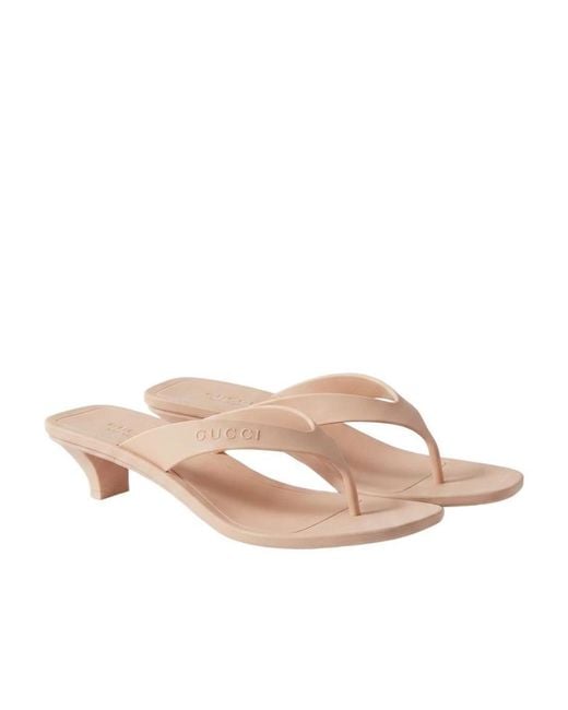 Gucci Pink Vittoria Thong Heeled Sandals