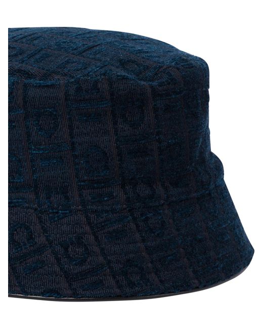 Ferragamo Blue Jacquard Fisherman's Hat
