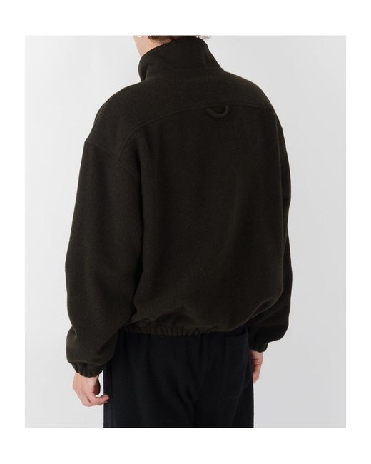 Rier Black Half-Zip Fleece Sweatshirt for men