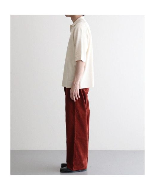 Auralee White High Gauge Tussah Satin Knit Skipper Polo Shirt for men
