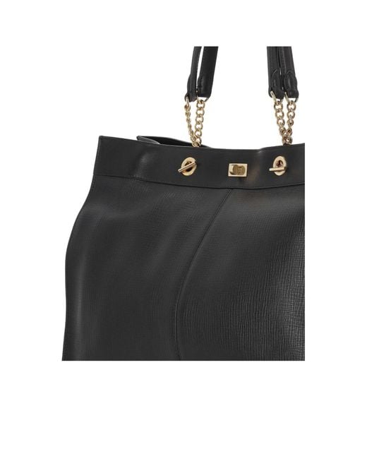 Anya Hindmarch Black Mortimer Eyelet Chain Tote Bag