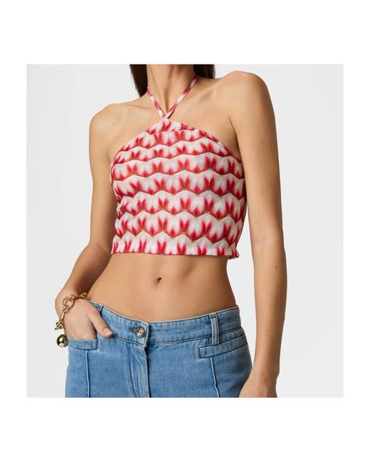 Missoni Red Tie-Front Top