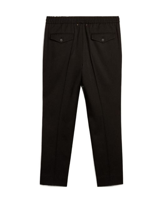 Golden Goose Deluxe Brand Black Logo-Plaque Straight-Leg Trousers for men