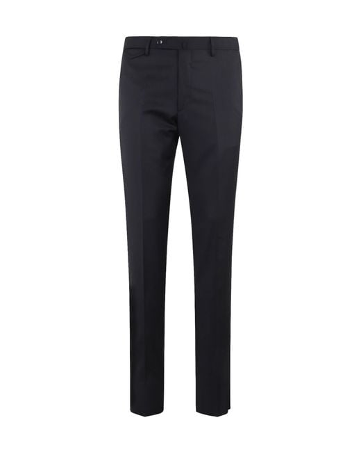 Tagliatore Blue Pressed Crease Tailored Pants for men
